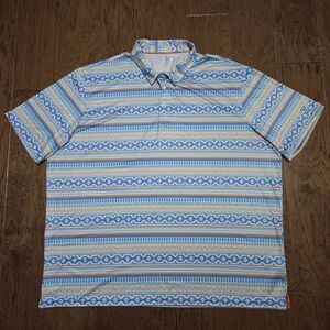 Maelreg Polo Mens 4XL Multicolor Printed Performance Golf Shirt